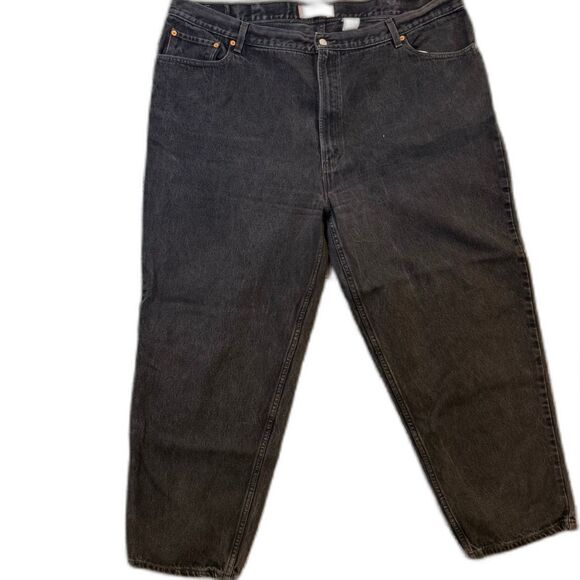 Levi's 560 Men's Jeans Black Denim Comfort Fit Loose Straight Leg Size 48x30 - Picture 1 of 5